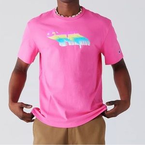 NEW Champion brand heritage neon pink size large t shirt